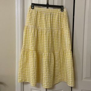 EUC old navy yellow gingham maxi skirt